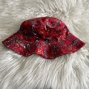 Red Paisley UO Bucket Hat